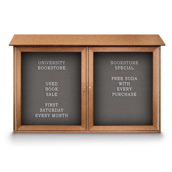 Indoor Enclosed Combo Board, 48"x36", Satin Frame/Burgundy & Black